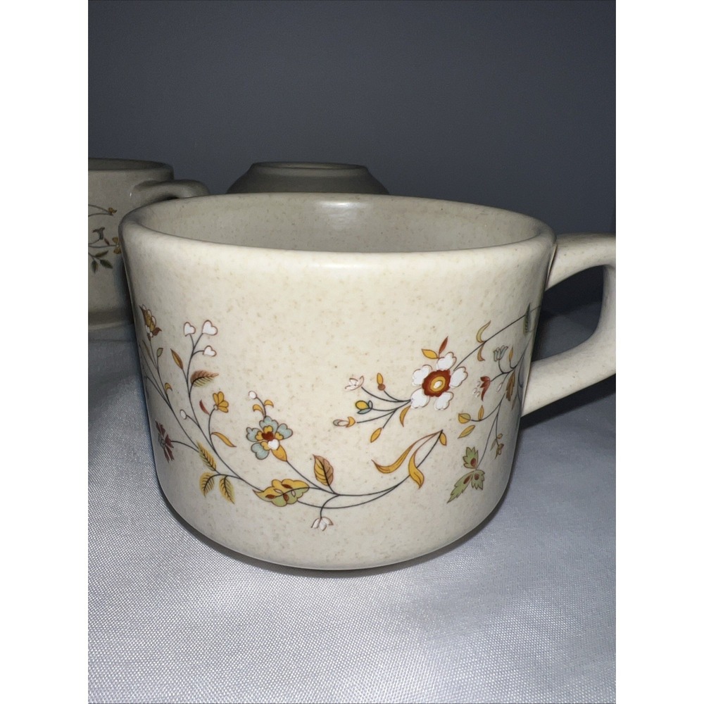 4 Vintage Lenox Temperware Merriment Floral Tea‎ Coffee Mug Cup Wild Flowers